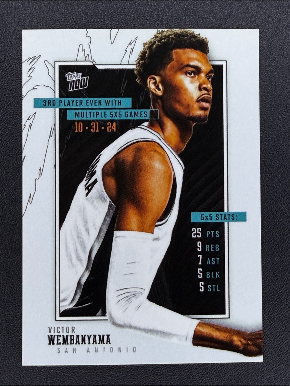Victor Wembanyama Multiple 5x5 Games 2024-25 Topps NOW Basketball Card 4